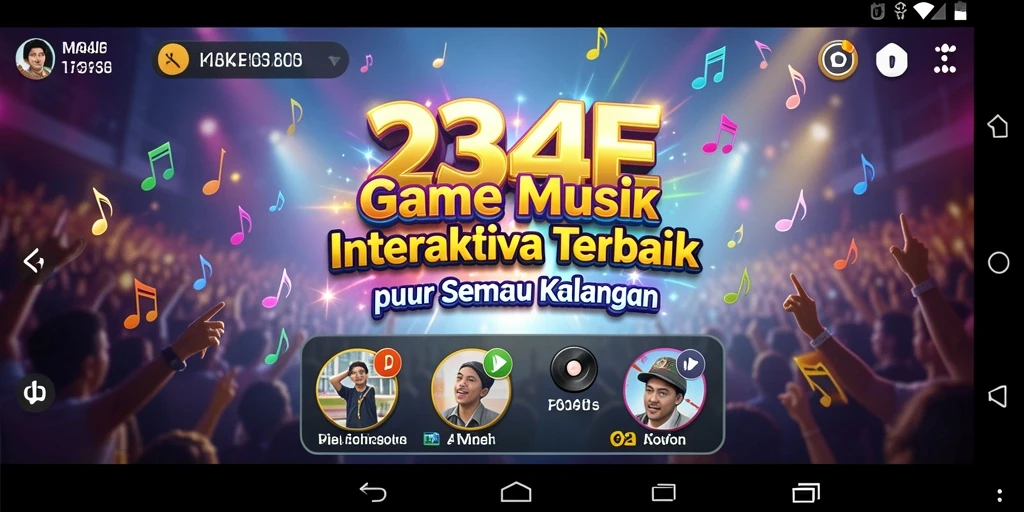 Tampilan utama gameplay 234E dengan berbagai pilihan lagu.
