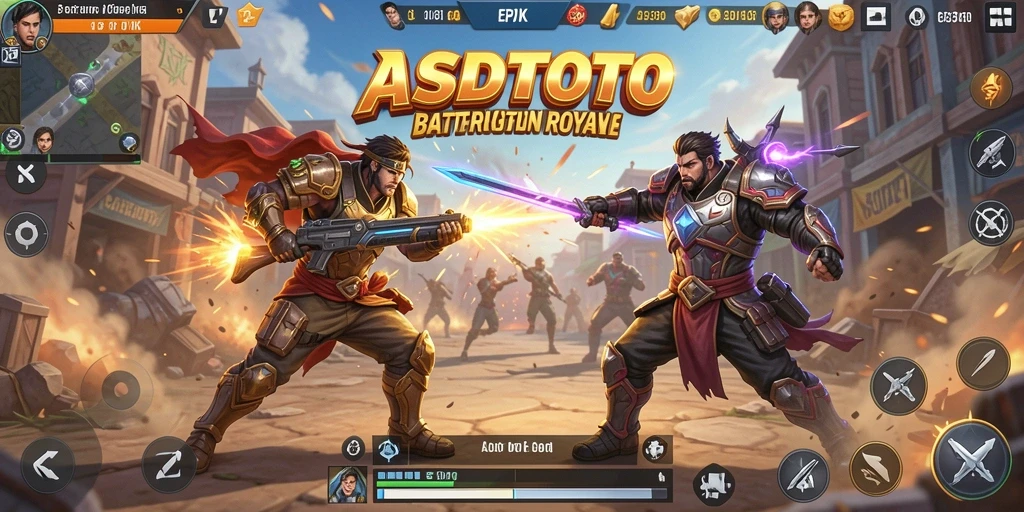 Screenshot ASDTOTO menampilkan aksi pertempuran intens di arena Battle Royale.