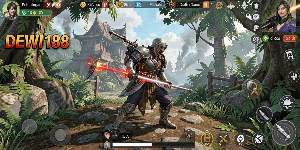 Screenshot menampilkan aksi seru dalam petualangan DEWI188.