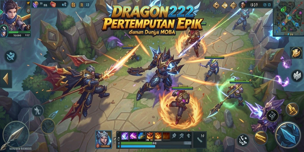 Screenshot gameplay DRAGON222 yang menampilkan pertarungan tim yang intens.