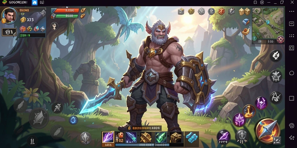 Screenshot menunjukkan pertempuran seru dalam GOGOREJEKI dengan grafik menawan.