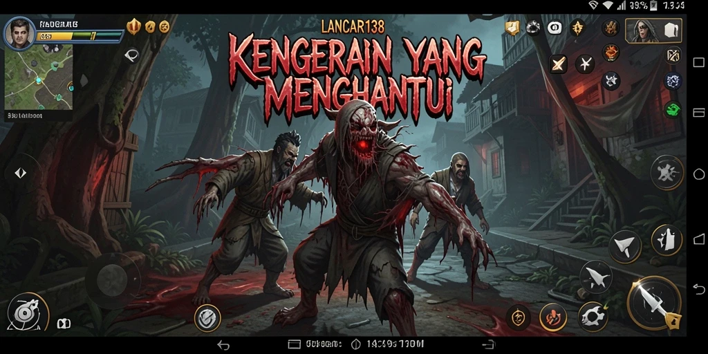 Screenshot gameplay LANCAR138 menampilkan suasana Horror yang mencekam.