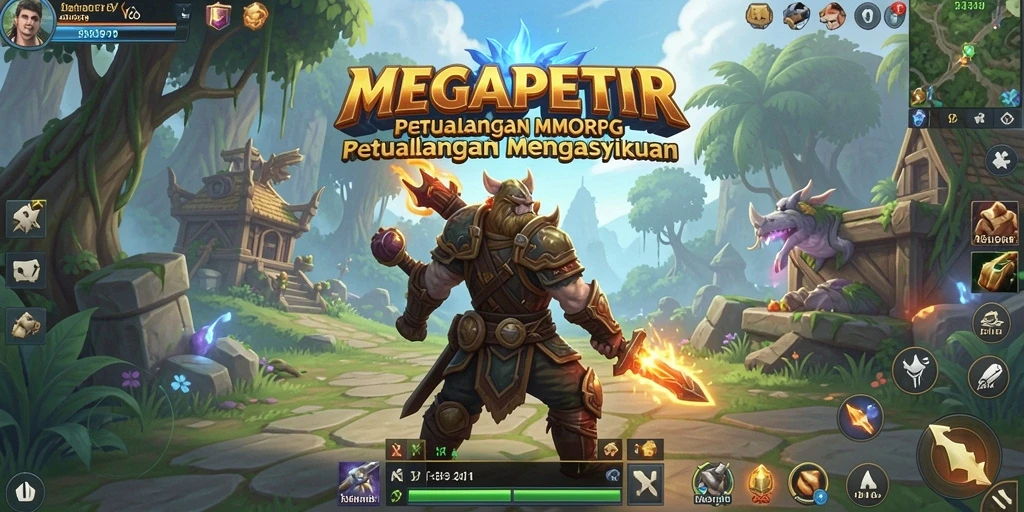 Tangkapan layar menunjukkan pengalaman bermain seru dalam MEGAPETIR.