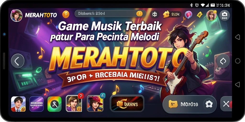 Tampilan gameplay MERAHTOTO yang penuh warna dan dinamis.