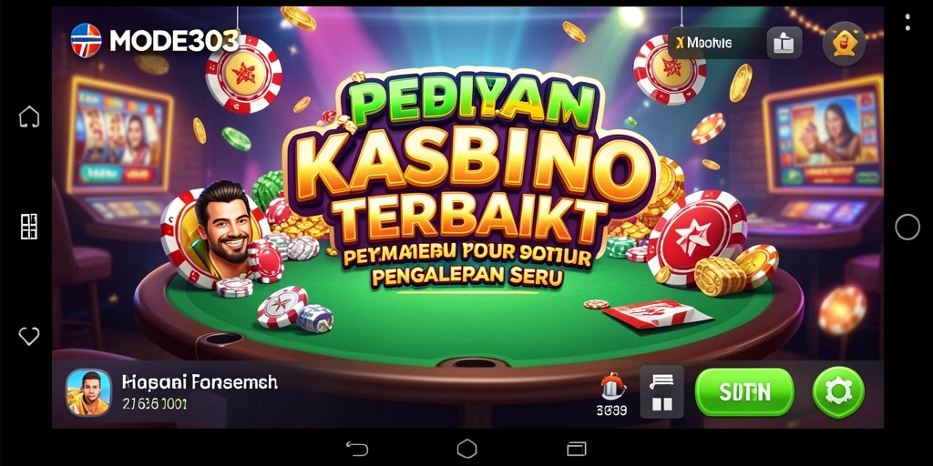 Screenshot utama MODE303 menampilkan gameplay kasino yang mendebarkan.