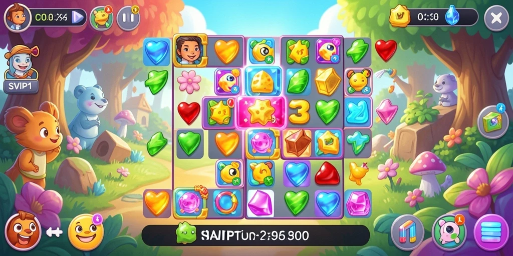 Tampilan gameplay SVIP1 dengan kombinasi warna cerah.