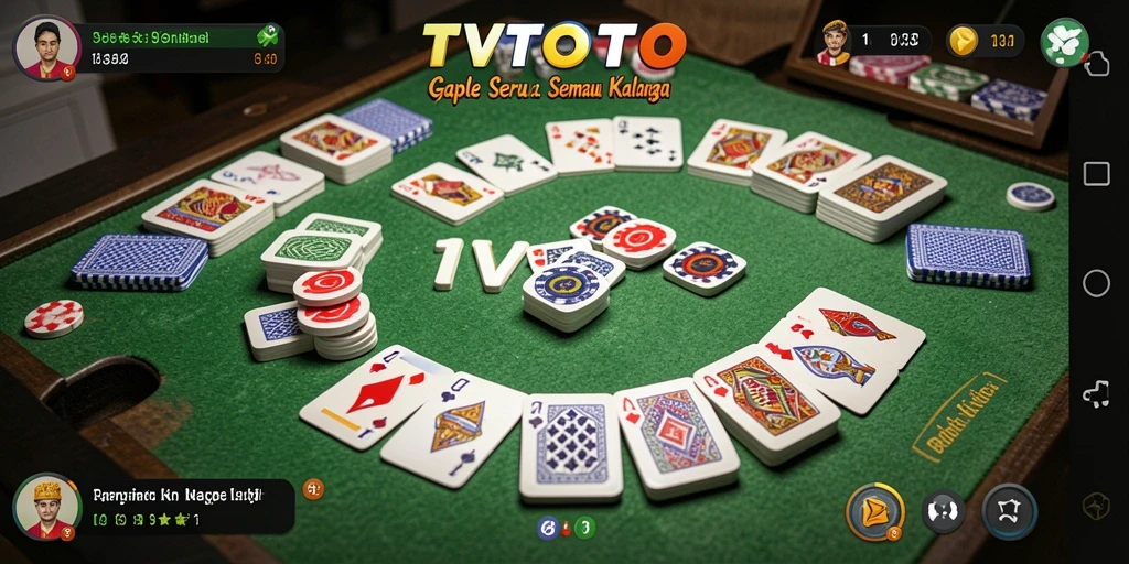 Tampilan permainan Gaple yang seru dan interaktif di TVTOTO.