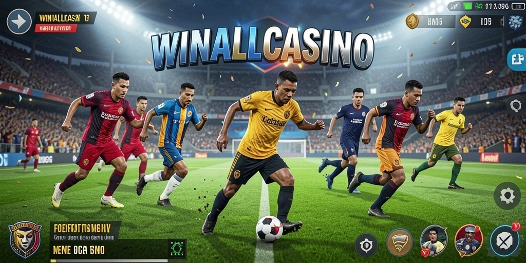 Tangkapan layar menampilkan aksi mendebarkan dalam pertandingan <strong>football</strong> di WINALLCASINO.