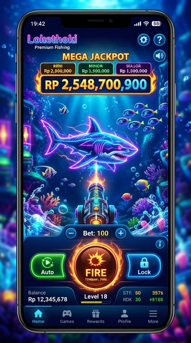 Screenshot antarmuka pengguna di aplikasi lokethoki.